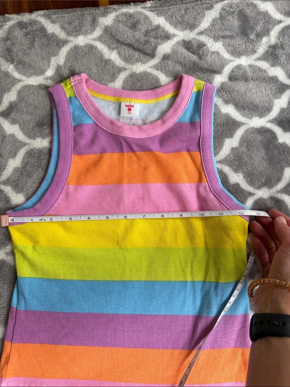 fabkids Pink Rainbow Stripe Tank Top - NWT